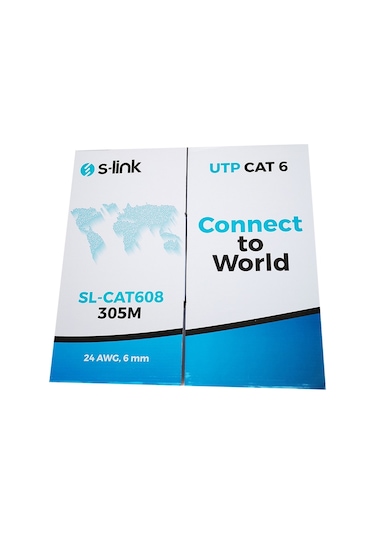 S-Link Sl-Cat608 Cat6 Gri Utp 305 Metre 24 Awg Network Kablosu