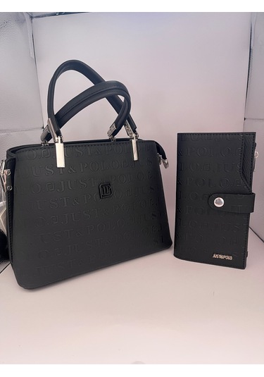 Just Polo Kadın Ayarlanabilir Askılı El Ve Omuz Çantası Ve Cüzdan Kombini Ozt4019-ozt1001 Siyah