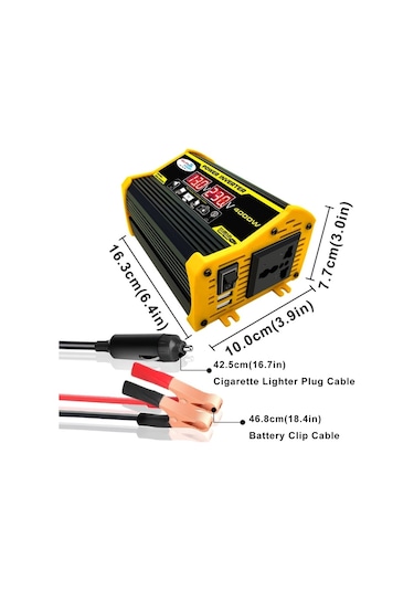 Sones Legend II Nesil 12v - 220v 300w Araç Güç Çeviricisi Siyah