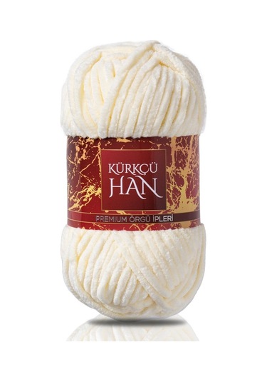 Kürkçü Han Kadife 100 G 95 M Örgü İpi Khkad Krem