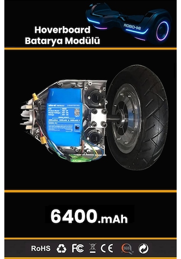 Hoverboard 6400mAh Elektrikli Kaykay Bataryası