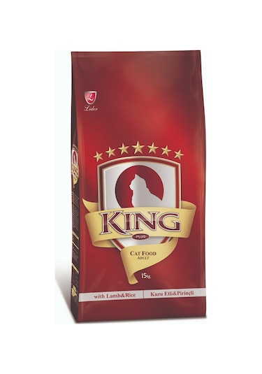 King Kuzu Etli ve Pirinçli Yetişkin Kedi Maması 15 KG