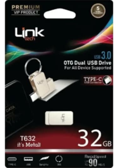 Linktech T632 Premium Type-C OTG Dual 32 GB Usb 3.0 Flash Bellek
