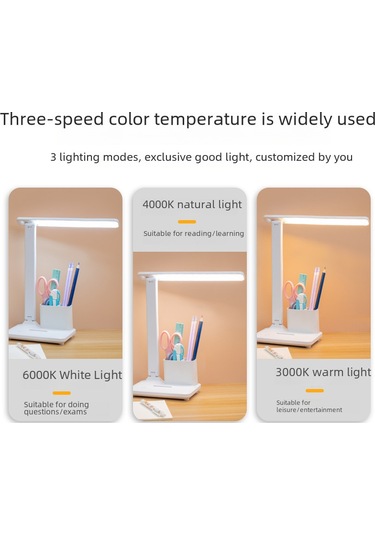 Yunboo Öğrenci Odası İçin Led Dokunmatik Göz Koruyucu Çalışma Lambası - Üç Aydınlatma Modu İle Döner Kafa Ve Katlanabilir Tasarım Şarjlı/şarj Süreci İle Diğer