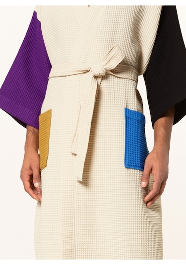 Unisex Kimono Waffle 125 Cm Şal Yaka Çift Halkalı Kemerli Mor
