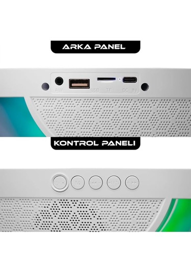 Bukrem Store G-speaker Bt-2301 Rgb Işıklı Kablosuz Şarjlı Bluetooth Hoparlör + Fm / Tf / Aux