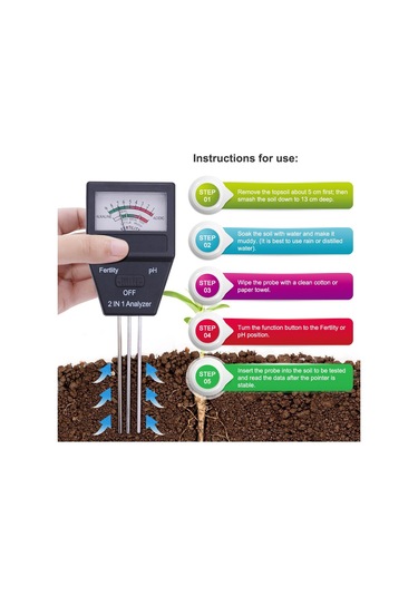 Yıeryı 2'si 1 Arada Toprak Ph Ölçer Ve Gübre Test Cihazı 3 Problu Bahçecilik Dikim Ph Testi İçin İdeal Araçlar