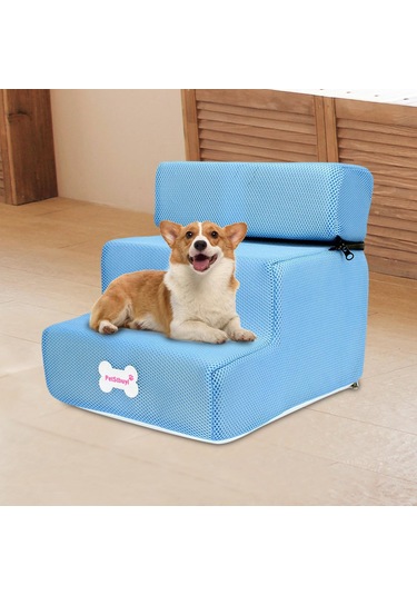 Homyl Kedi Rampa Merdiveni Evcil Hayvan Tırmanma Mavi-35cmx30cmx30cm