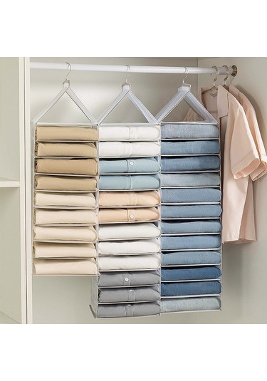 Dancemonkey Cbtx 12 Raflı Asma Depolama Organizatörü - Yeşil, Pvc Elbise Dolabı Rafları İçin 140l