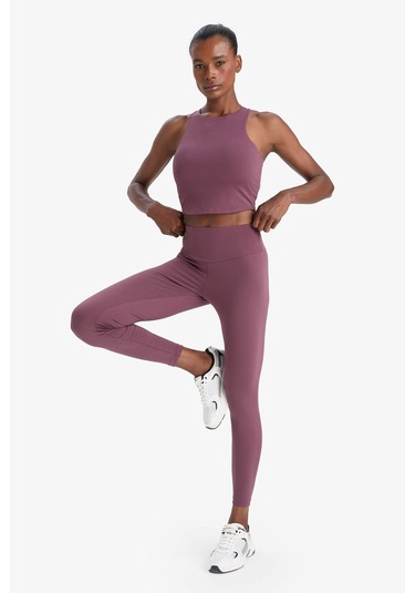 Defacto Defactofit Yüksek Bel Baskılı Beli Saran Esnek Kumaş Sporcu Tayt B4147ax25aubr492 Bordo