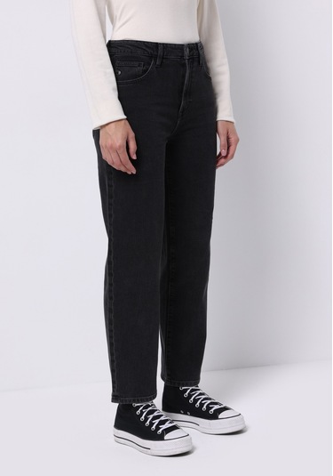 Colins Straight Fit Yüksel Bel Düz Paça Kadın Siyah Jean Pantolon Cl1076565 Q1.v1 Dn43755 Denim