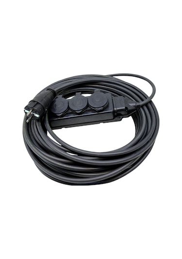 Uzatma Kablosu 3x2,5 M Kauçuk Başlıklı 25 Mt 3'lü Grup Priz 25 M