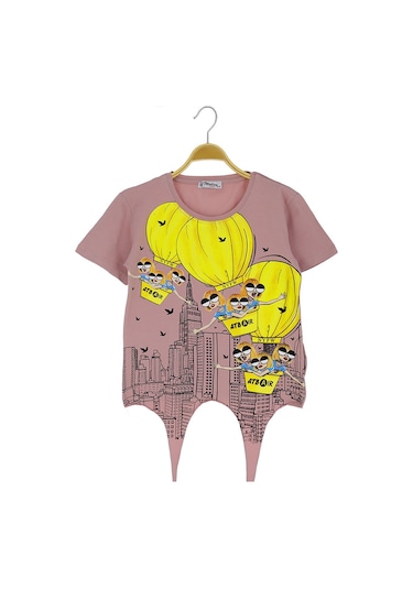 Crassi Kız Çocuk T-shirt Balonlu Gül Kurusu