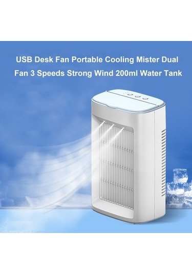 Usb Masa Fanı Taşınabilir Klima Fanı Su Soğutma Fanı 8757 Beyaz