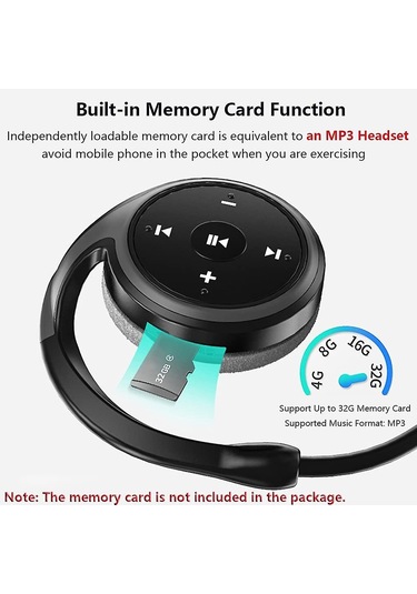 Kablosuz Bluetooth Kulaklık Katlanabilir Hafif Kulaklık Siyah