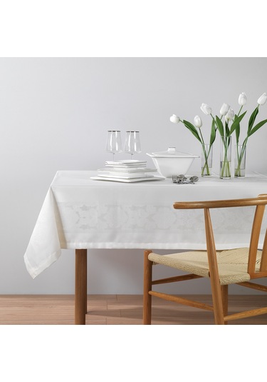 Schafer Home Amar Masa Örtüsü 150x220cm 1 Parça - Krem Krem