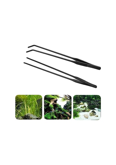 Geeroyoo 38cm Çelik Uçlu Düz Ve Eğri İki Kullanıma Uygun Uzun Pençe Seti Siyah