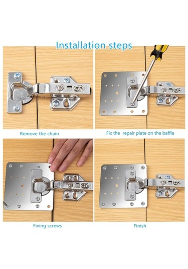 Paslanmaz Çelik Menteşe Onarım Plakası Hırdavat Ürün