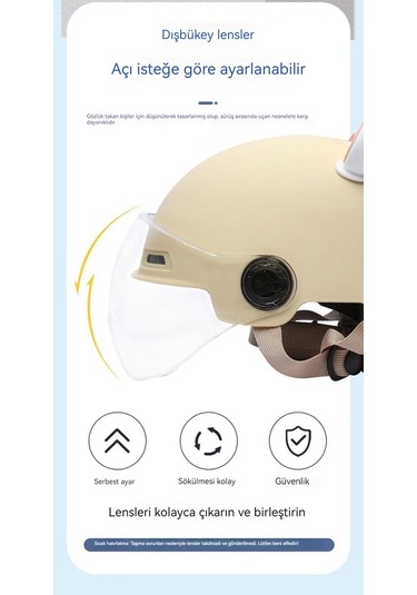 Eternal Luck 3C Sertifikalı Motosiklet Açık Kask Siyah