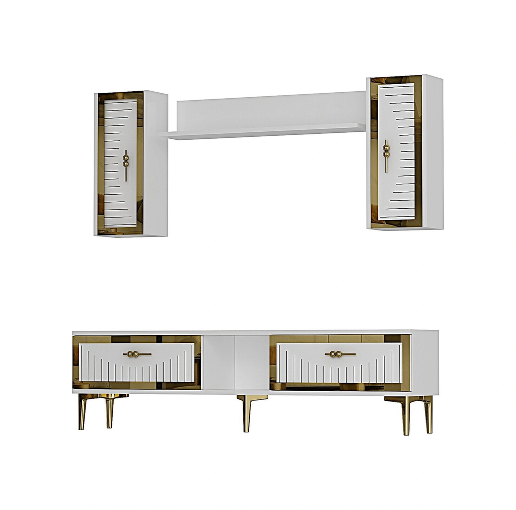 Tvr1501bg - Tuna150 Tv Ünitesi Beyaz Gold 150cm Beyaz Gold