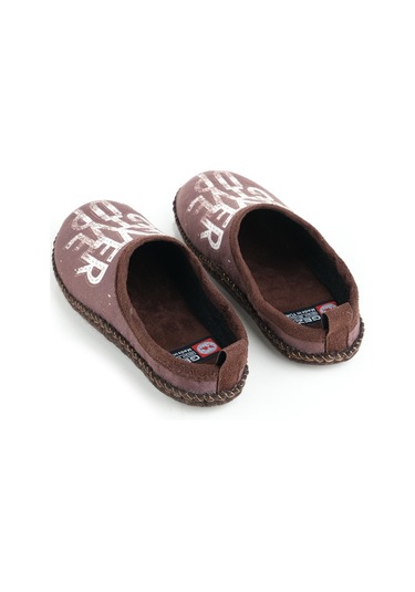 Gezer 14630 Erkek Keçe Rahat Sessiz Taban Hafif Ev Halı Misafir Terliği Kahve