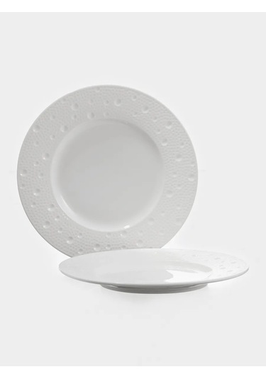 Magistro İki Adet Fray Yemek Tabağı Seti, 20 Cm Çapında, Porselen. 344082579 Beyaz