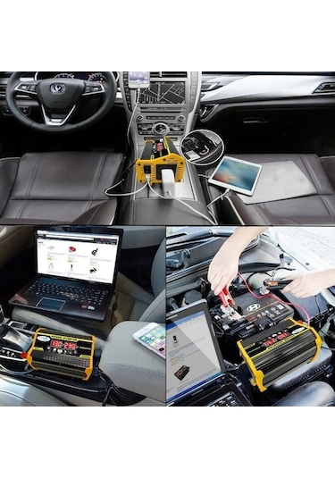 Trendooze Sones Legend Iı Nesil 12v - 220v 4000w Araç Güç Çeviricisi Siyah Siyah Ni