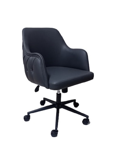 Bilgisayar ve Çalışma Koltuğu Suni Deri Krom Yıldız Ayaklı