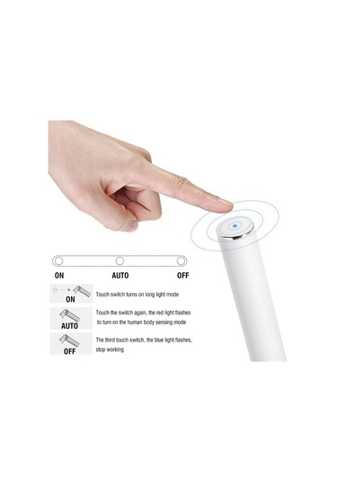 Maiyame Led Dolap Lambası, Dokunmatik Hareket Sensörlü, Sürekli Aydınlatma Modu, Usb Şarjlı, 600mah Batarya, Açı Ayarlanabilir, Beyaz Işık Beyaz