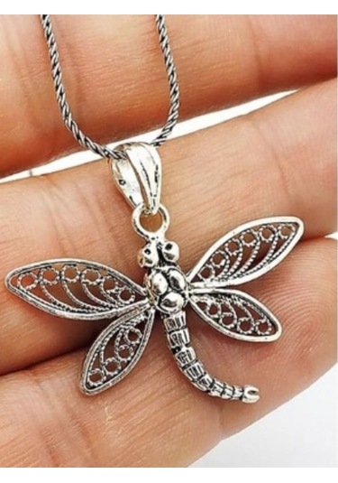 Eyelashes Silver 925 Ayar Gümüş Yusufçuk Kolye Gümüş