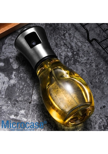 200 ml Paslanmaz Çelik Başlıklı Cam Sprey Yağdanlık - AL3267
