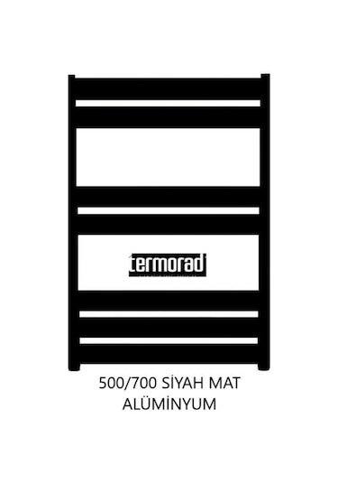 Mat Siyah Alüminyum Havlupan 50 x 70 Cm Termorad Petsa Slim +2 Adet N11.90