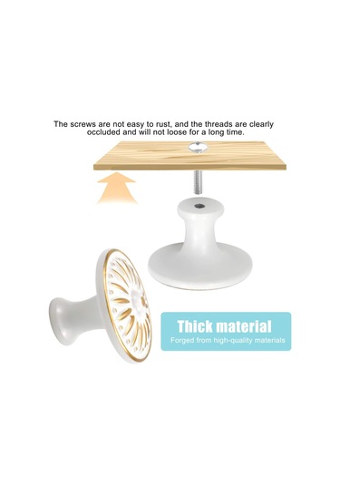 10 Adet Vintage Kapı Kolu, Çekmece Kolu, 35 Mm Mobilya Topuzu, Yuvarlak Çekmece Topuzları, Pirinç Kapı Kolları, Dolaplar İçin Mobilya Kolları Beyaz