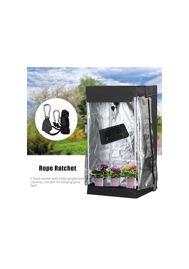 Hfambition Nylon Bitkisel Büyüme Lambası Askısı, Ayarlanabilir Ratch, 68kg Yük Kapasitesi, 2 Adet, 2m Uzunluk - Hta-001 Diğer