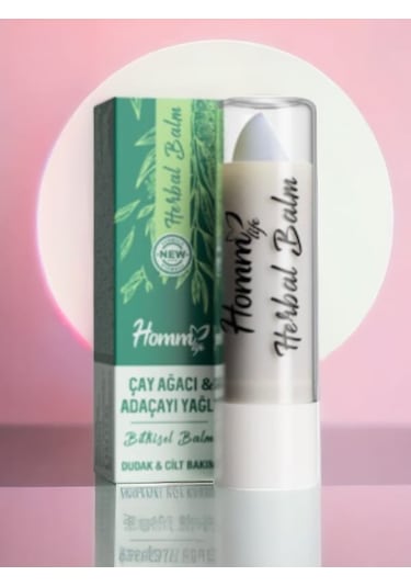 Homm Life Çay Ağacı ve Adaçayı Yağlı Bitkisel Dudak Balmı 5 ML