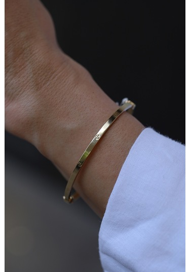 14 Ayar Altın 3mm Çivi Kelepçe