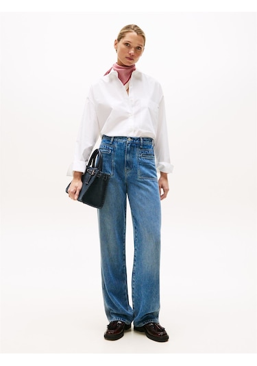 Tommy Hilfiger Ess Poplın New Easy Shırt Kadın Beyaz Gömlek - Ww0ww45892 Tommy Hilfiger Ess Poplın New Easy Shırt Kadın Beyaz Gömlek - Ww0ww45892