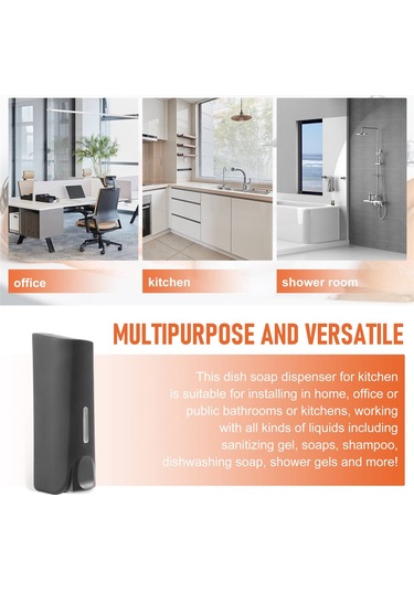 Xiaaokeji 350ml Sabunluk Banyo Duş Jeli Sıvı Şampuan Dispenseri Siyah