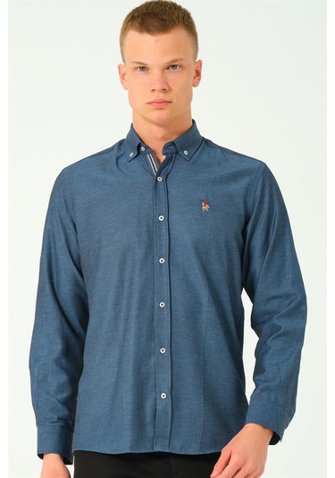 G674 Dewberry Erkek Gömlek-petrol-2 Petrol-2