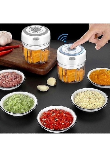 100/250ml Elektrikli Sarımsak Ezici Sarımsak Presi Sebze Çili Et Sarımsak Doğrayıcı Pembe 250ml Siyah