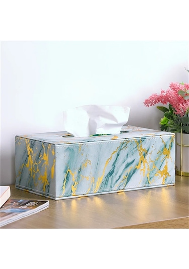 Mermer Desen-pu Deri Doku Kutusu Dikdörtgen Peçete Tutucu Pompalama Kağıt Vaka Dağıtıcı Ev Ofis Araba Dekorasyon Için