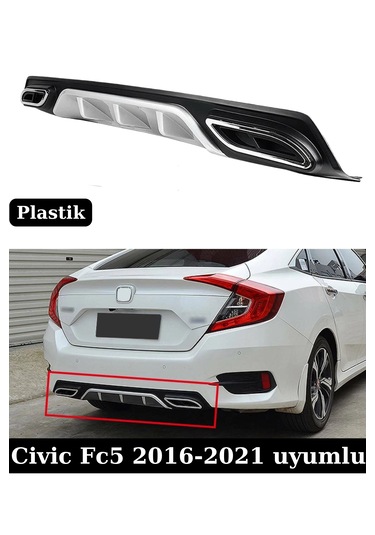 Civic Fc5 Difüzör Fc5 Amg Difizör Kare Egzoz Görünüm 2016-2021