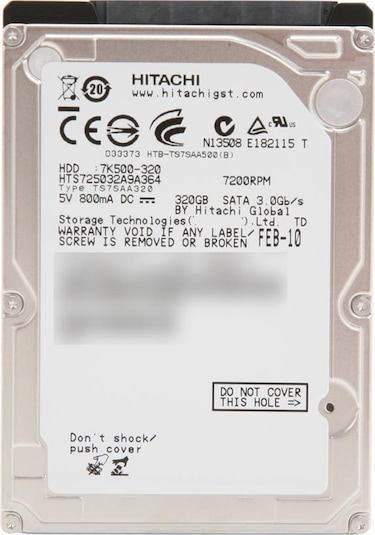 Hitachi-Hikoki HTS725032A9A364 2.5" 320 GB 7200 RPM SATA HDD