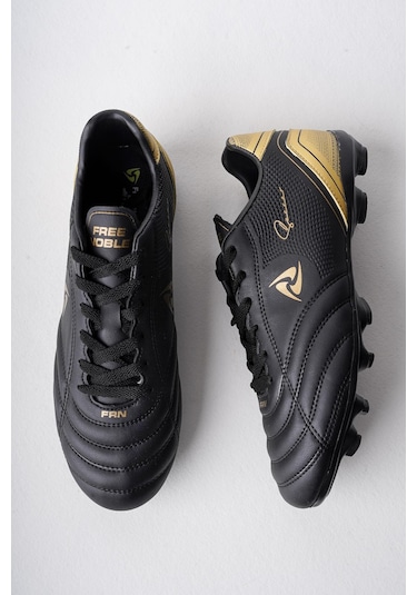 Muggo Pascal Unisex Garantili Krampon Halı Saha Futbol Spor Ayakkabı Siyah-ALTIN Siyah - Altın