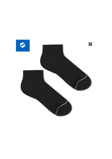Skycity Antibakteriyel Spor Çorapları - Yüksek Kaliteli Pamuklu, Akıllı Ağ Desenli, Teri Emici, Ayak Bileği Koruyucu, Siyah M Beden Siyah