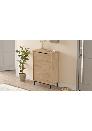 Robin Home Rio Ayakkabılık Metal Ayaklı 5 Raflı Sepet Kahverengi