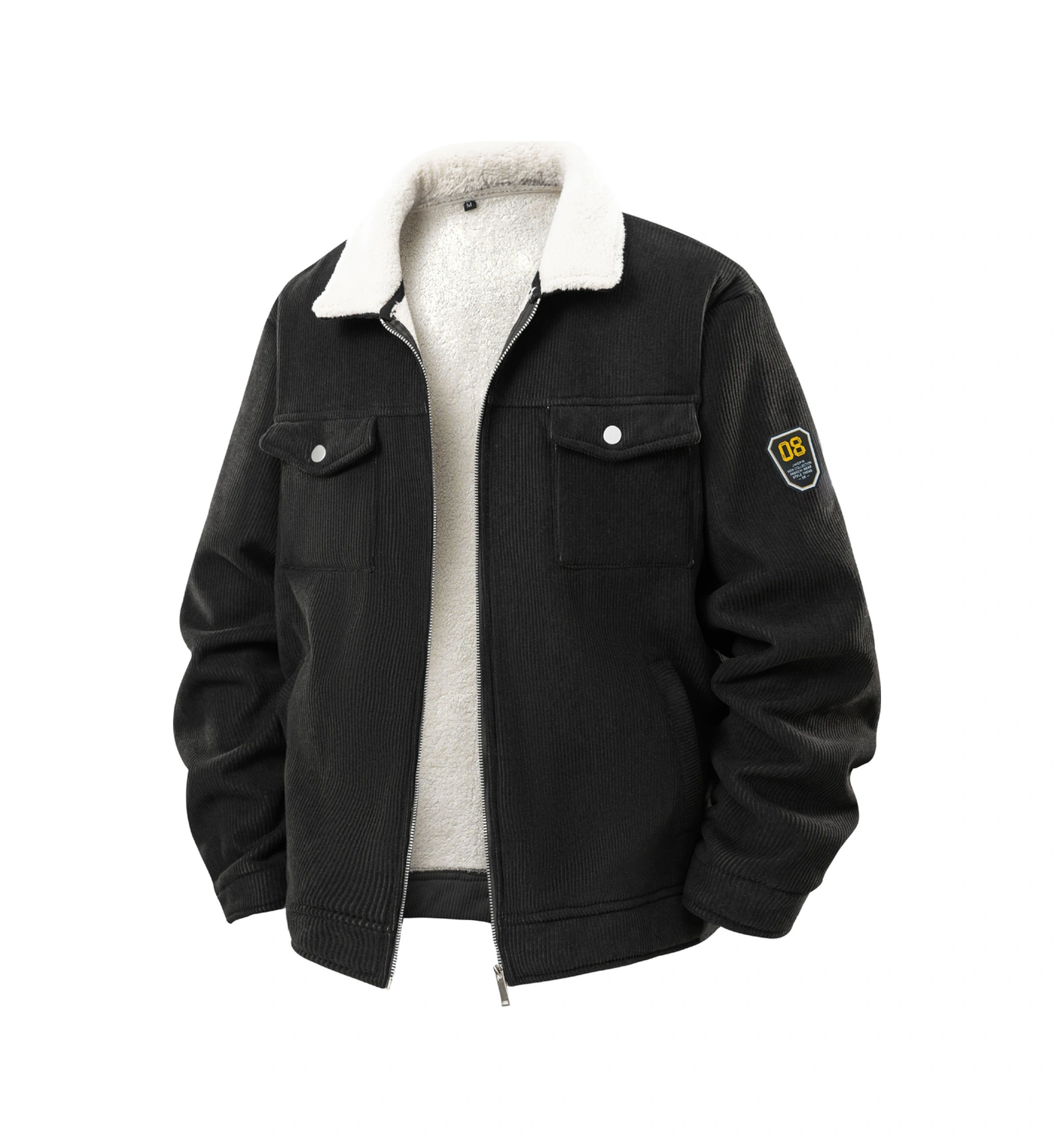 Erkek Sonbahar Ve Kış Kadife Ceket, Kadife Ve Kalın Yakalı İş Kıyafeti Kuzu Derisi Erkek Ceketi Kahve