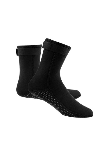 Xindoker Erkek Kadın Dik Kalın Neopren Su Çorabı - Isı Tutucu, Kaymaz Önlü, Su Geçirmez - Suların Altında Sporlar İçin Xl Siyah Siyah