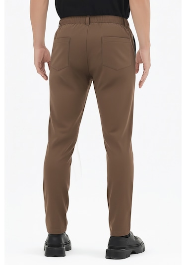 Erkek Motion Streç Kumaş Relaxed Beli Lastikli Jogger Pantolon Kahverengi M701-r0140002-05 Kahverengi