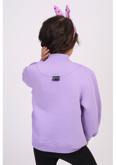 Toontoy Kız Çocuk Baskılı Sweatshirt Lila
